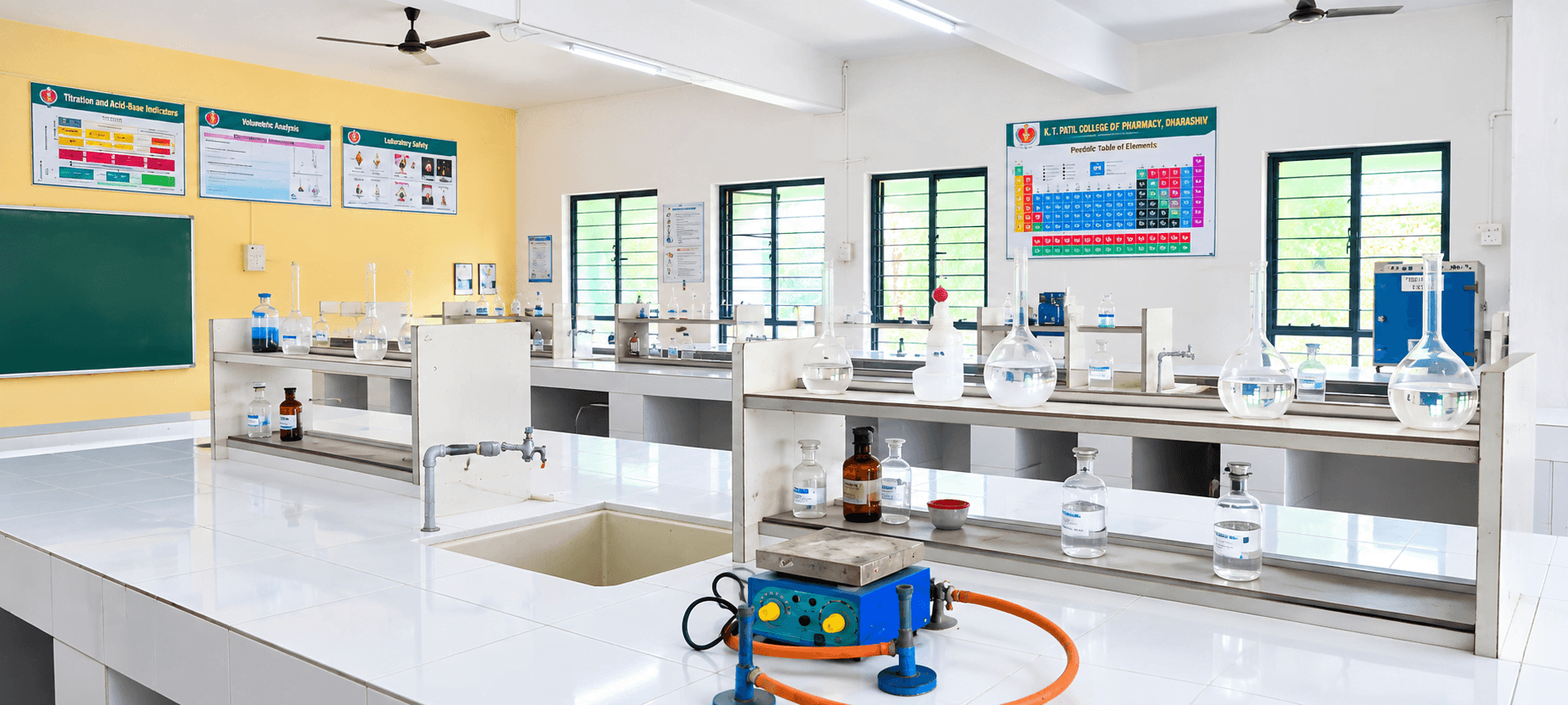 Pharmaceutical Chemistry department laboratory with modern equipment at K.T. Patil College of Pharmacy