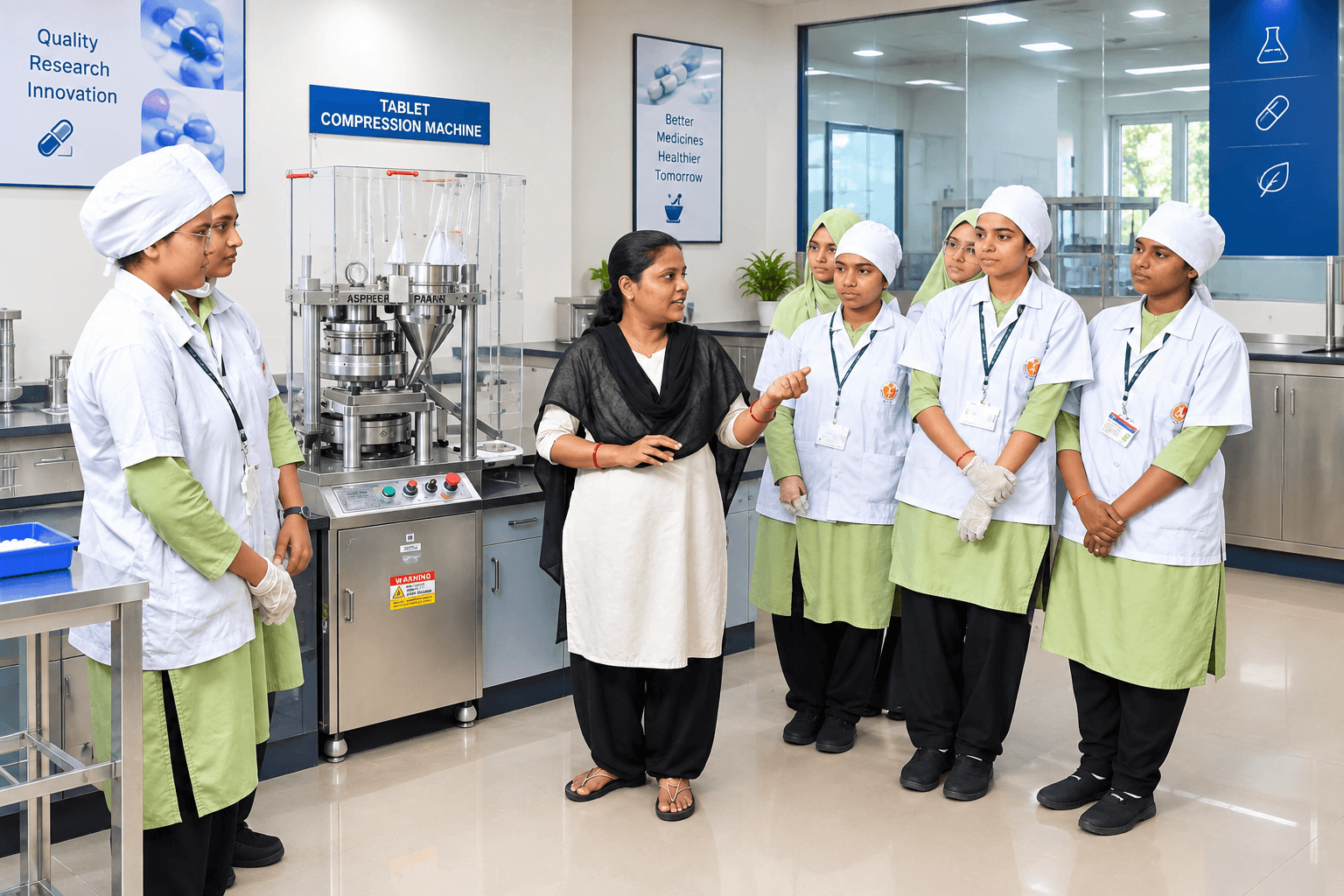 Pharmaceutics department laboratory with modern equipment at K.T. Patil College of Pharmacy